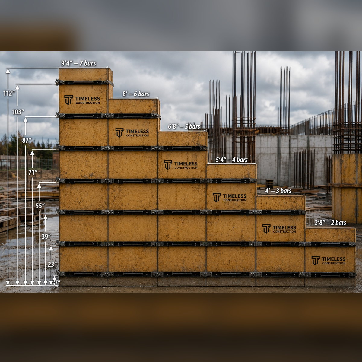 Formwork panels loaded for delivery