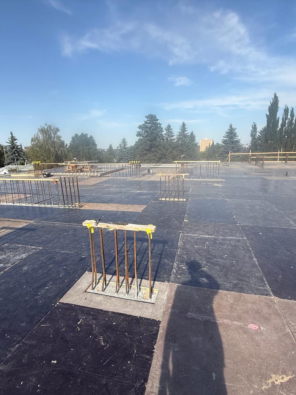 Suspended slab shoring and concrete work