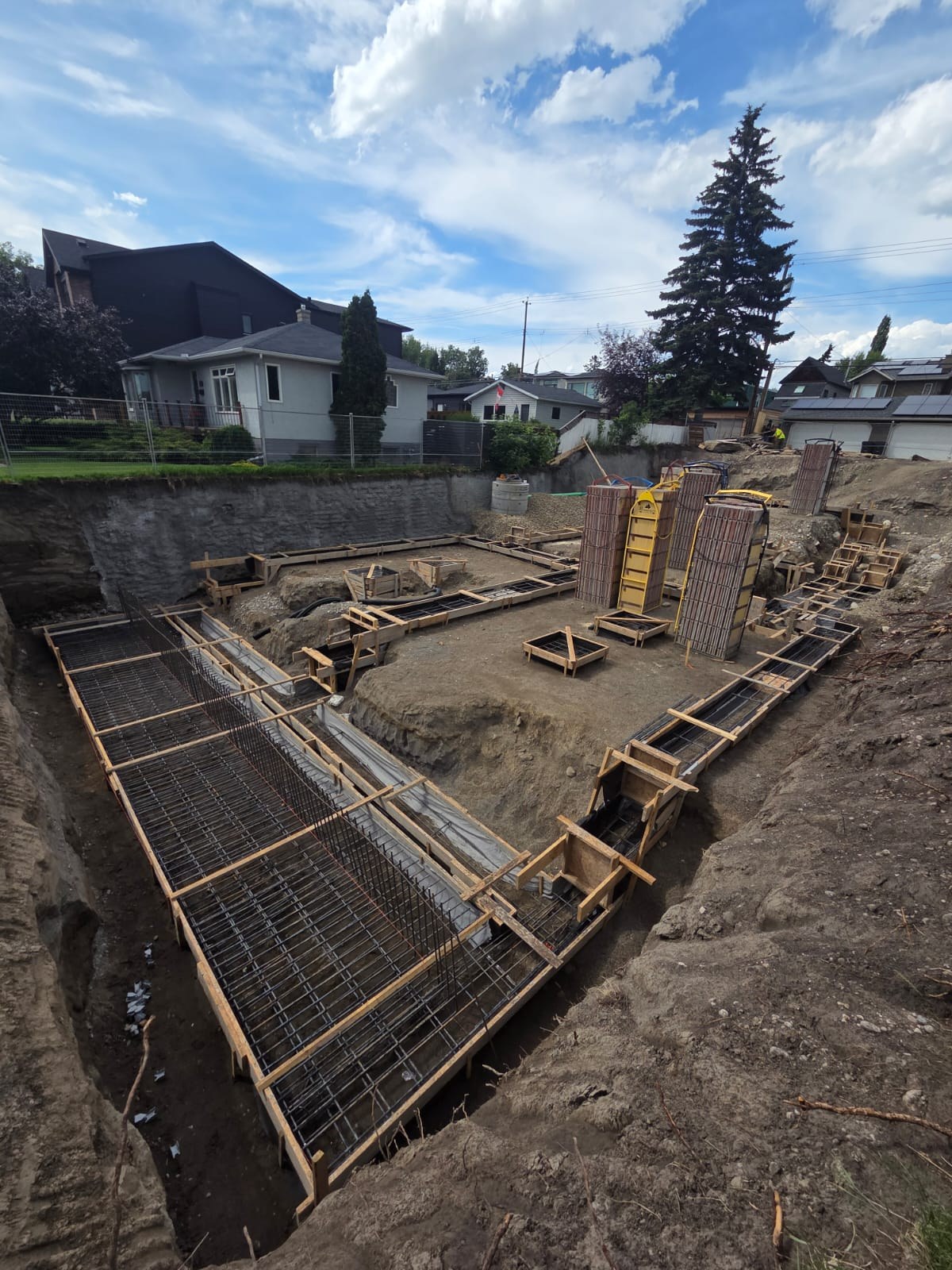 Strip footing layout and forming work